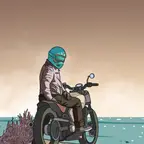 Saulriets ar motociklu